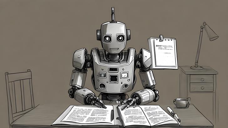 KI-generiertes Bild: Roboter schreibt